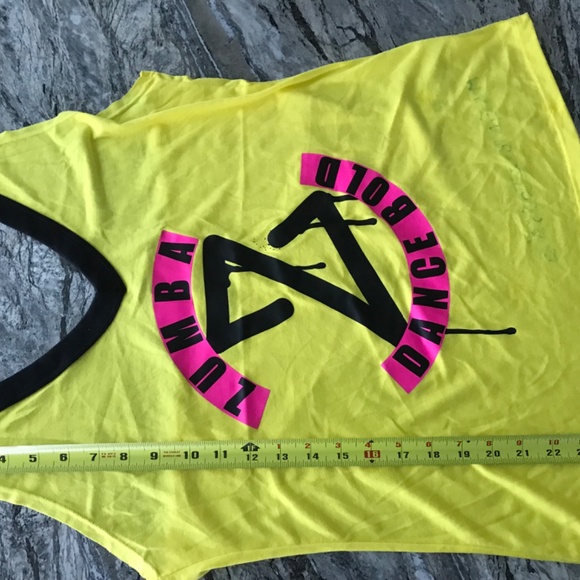 Authentic Zumba Dance Bold Halter Top - Yellow , Large, New! - Picture 7 of 8